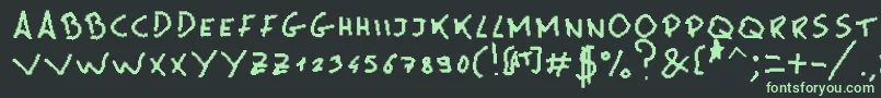 Czcionka MsPain – zielone czcionki na czarnym tle