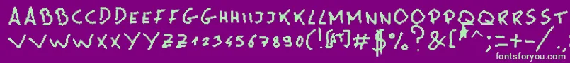 MsPain Font – Green Fonts on Purple Background