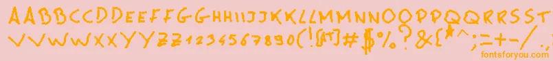 fuente MsPain – Fuentes Naranjas Sobre Fondo Rosa