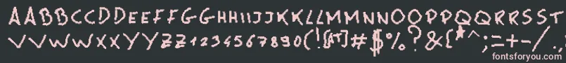 MsPain-fontti – vaaleanpunaiset fontit mustalla taustalla