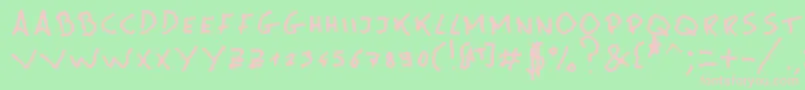 MsPain Font – Pink Fonts on Green Background