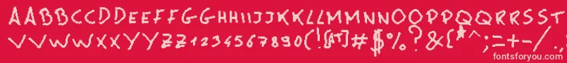 MsPain-fontti – vaaleanpunaiset fontit punaisella taustalla
