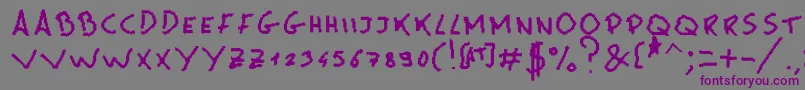 MsPain-fontti – violetit fontit harmaalla taustalla