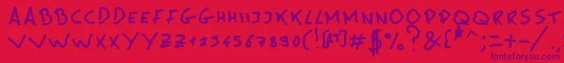MsPain Font – Purple Fonts on Red Background