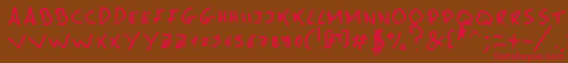 MsPain Font – Red Fonts on Brown Background