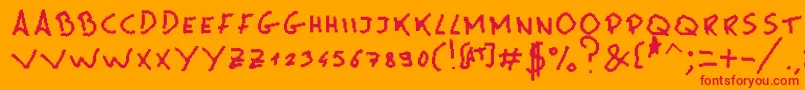 MsPain Font – Red Fonts on Orange Background
