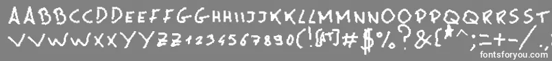 フォントMsPain – 灰色の背景に白い文字