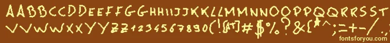 Шрифт MsPain – жёлтые шрифты на коричневом фоне