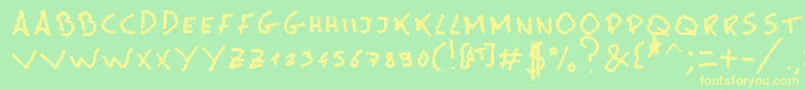 MsPain-Schriftart – Gelbe Schriften auf grünem Hintergrund