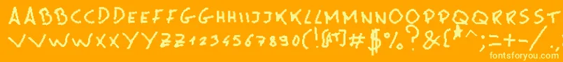 MsPain-fontti – keltaiset fontit oranssilla taustalla