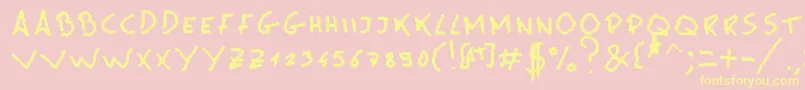 フォントMsPain – 黄色のフォント、ピンクの背景