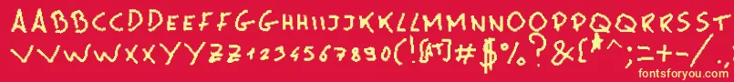 MsPain Font – Yellow Fonts on Red Background