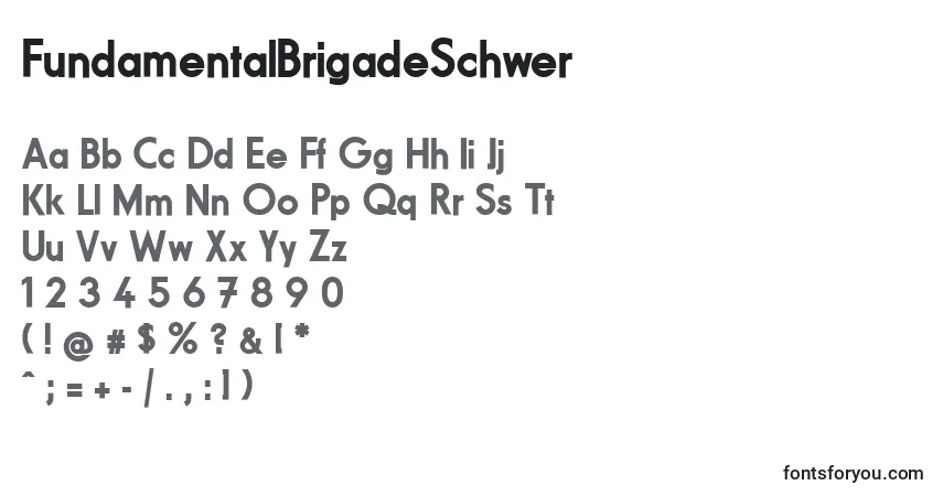 characters of fundamentalbrigadeschwer font, letter of fundamentalbrigadeschwer font, alphabet of  fundamentalbrigadeschwer font