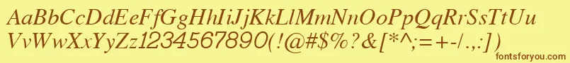 Bo2Italic Font – Brown Fonts on Yellow Background