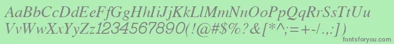 Bo2Italic Font – Gray Fonts on Green Background