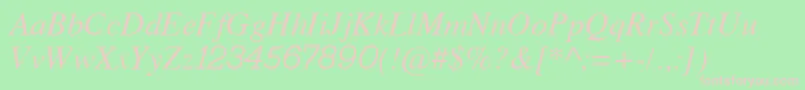 Bo2Italic Font – Pink Fonts on Green Background