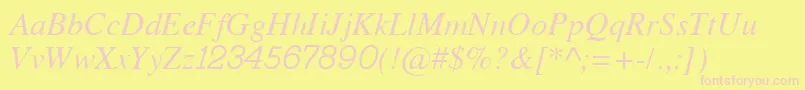 Bo2Italic Font – Pink Fonts on Yellow Background