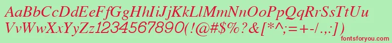 Bo2Italic Font – Red Fonts on Green Background