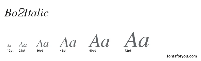 Größen der Schriftart Bo2Italic