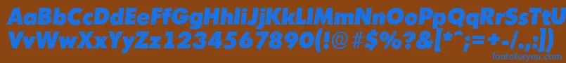 Шрифт MontrealserialHeavyItalic – синие шрифты на коричневом фоне