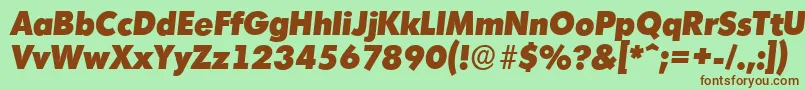 MontrealserialHeavyItalic Font – Brown Fonts on Green Background