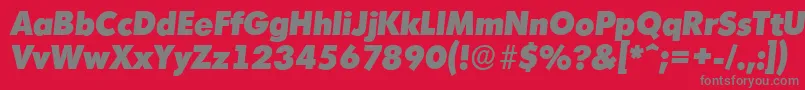 MontrealserialHeavyItalic Font – Gray Fonts on Red Background