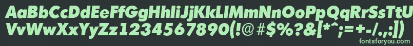 MontrealserialHeavyItalic Font – Green Fonts on Black Background