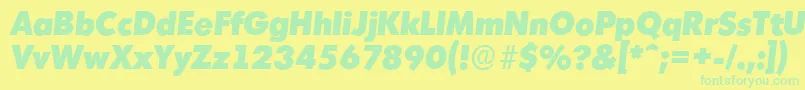 MontrealserialHeavyItalic Font – Green Fonts on Yellow Background
