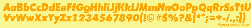 MontrealserialHeavyItalic Font – Orange Fonts on Yellow Background