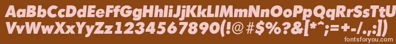 MontrealserialHeavyItalic Font – Pink Fonts on Brown Background