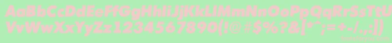MontrealserialHeavyItalic Font – Pink Fonts on Green Background