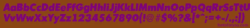 MontrealserialHeavyItalic Font – Purple Fonts on Brown Background