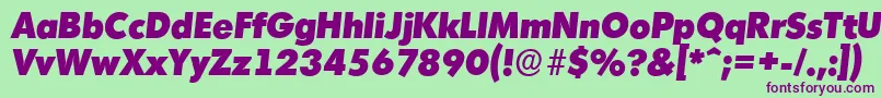Saiba mais sobre a fonte MontrealserialHeavyItalic Fonte MontrealserialHeavyItalic – fontes roxas em um fundo verde