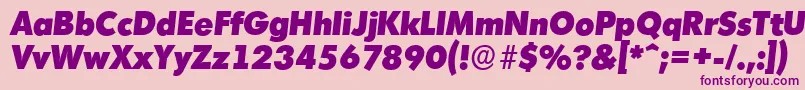 フォントMontrealserialHeavyItalic – ピンクの背景に紫のフォント