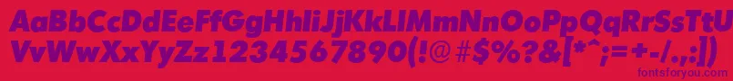 MontrealserialHeavyItalic Font – Purple Fonts on Red Background