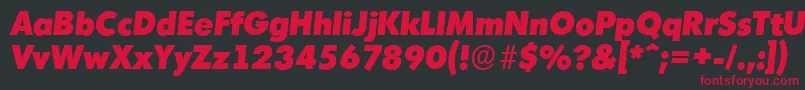 MontrealserialHeavyItalic Font – Red Fonts on Black Background
