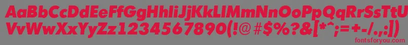 MontrealserialHeavyItalic Font – Red Fonts on Gray Background