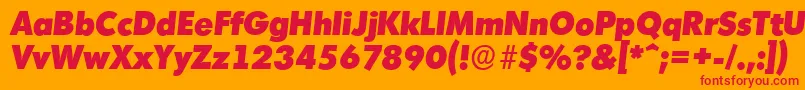 MontrealserialHeavyItalic Font – Red Fonts on Orange Background