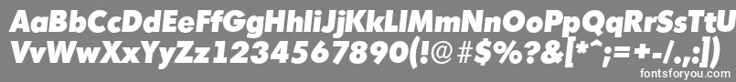 MontrealserialHeavyItalic-fontti – valkoiset fontit harmaalla taustalla