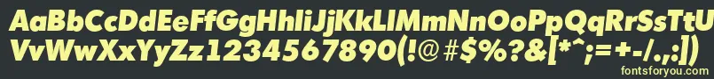 Шрифт MontrealserialHeavyItalic – жёлтые шрифты на чёрном фоне