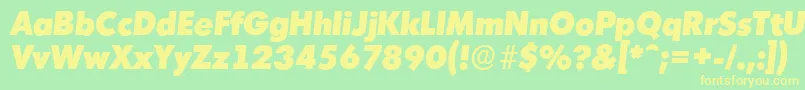 Шрифт MontrealserialHeavyItalic – жёлтые шрифты на зелёном фоне