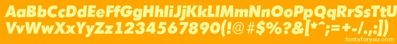 MontrealserialHeavyItalic Font – Yellow Fonts on Orange Background