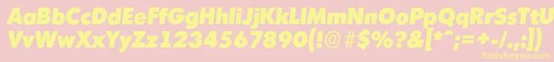 Saiba mais sobre a fonte MontrealserialHeavyItalic Fonte MontrealserialHeavyItalic – fontes amarelas em um fundo rosa