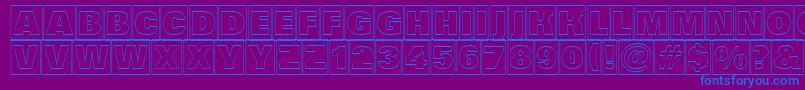 Шрифт AGrotictitulcmotlhv – синие шрифты на фиолетовом фоне