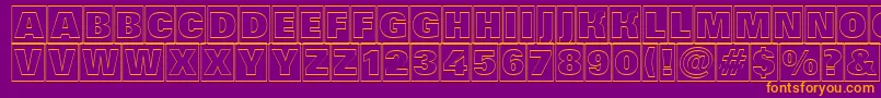 フォントAGrotictitulcmotlhv – 紫色の背景にオレンジのフォント