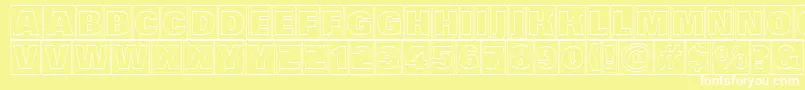 AGrotictitulcmotlhv-fontti – valkoiset fontit keltaisella taustalla