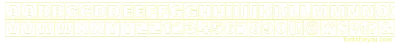 AGrotictitulcmotlhv-Schriftart – Gelbe Schriften auf weißem Hintergrund