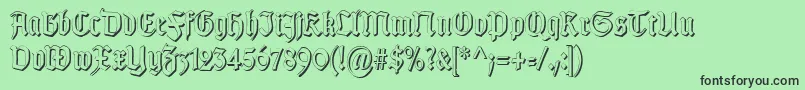 TypographergotischSchattenS Font – Black Fonts on Green Background