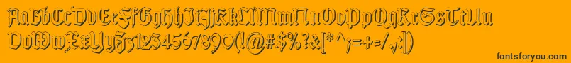 fuente TypographergotischSchattenS – Fuentes Negras Sobre Fondo Naranja