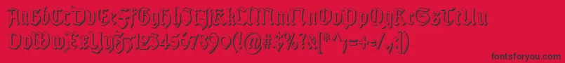 Fonte TypographergotischSchattenS – fontes pretas em um fundo vermelho